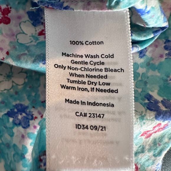 Talbots Blouse Women Petite SMALL Preppy Floral Office Career Summer Lightweight - Picture 9 of 10